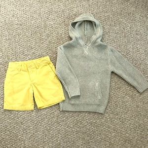 Polo Ralph Lauren shorts & Gymboree hoodie sweater